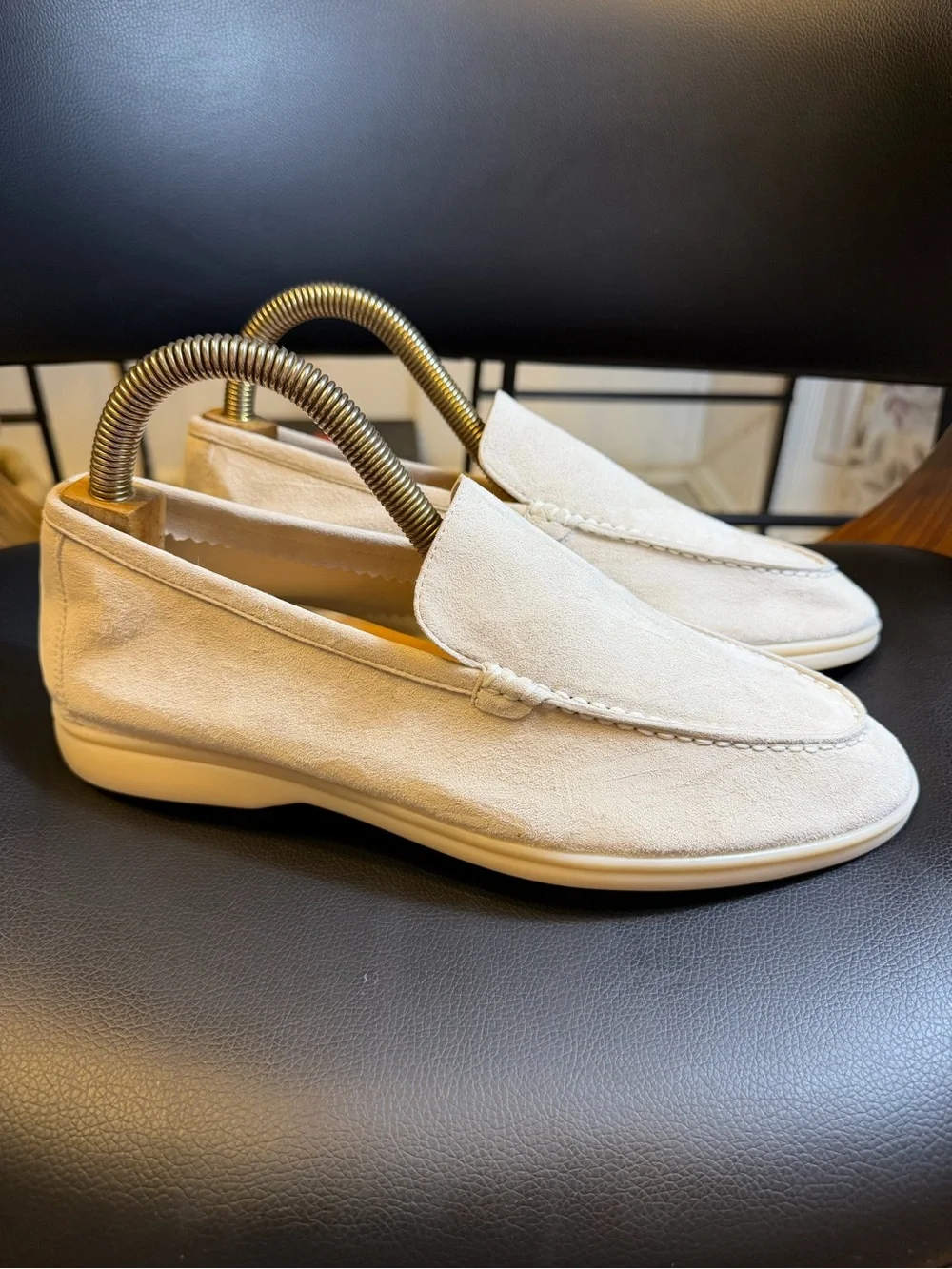 Loro Piana Summer Walk Suede Loafers Classic Beige EU42 New Unworn Italy